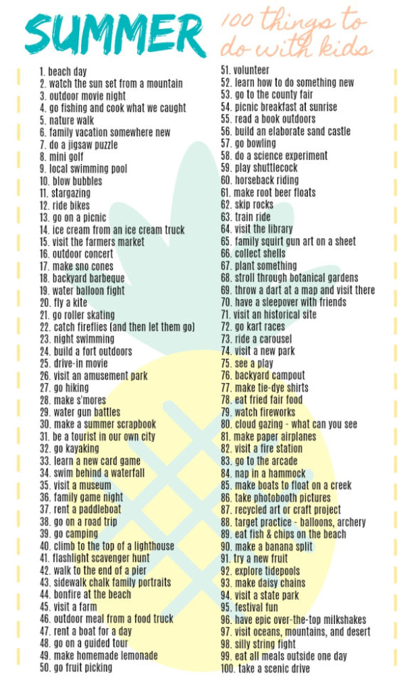 100 Things To Do With Kids This Summer Tonya Staab