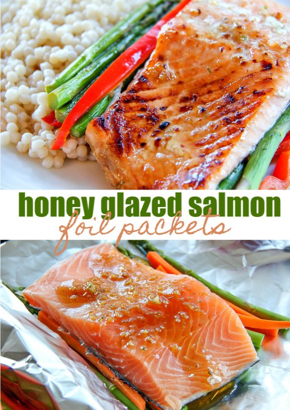 Honey Glazed Salmon Foil Packets | Tonya Staab