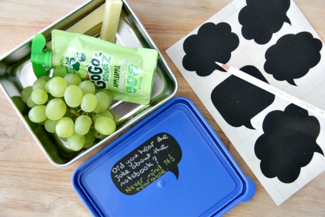 chalkboard lunchbox labels for kids