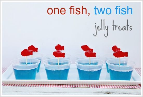 One Fish Two Fish Red Fish Blue Fish - Swedish Fish and blue gummy