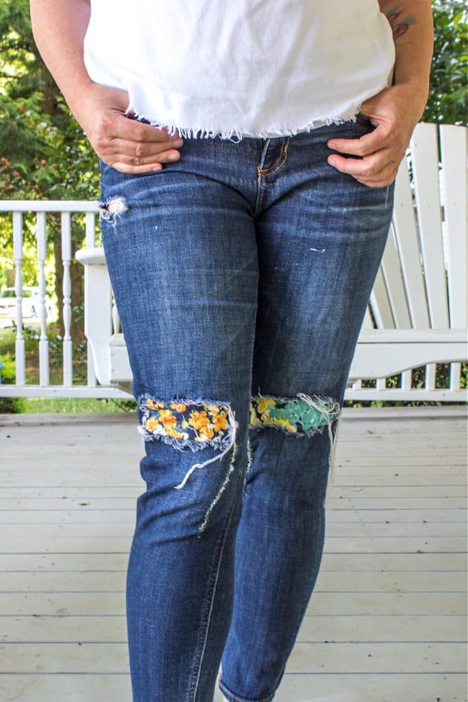 Make Your Own Patches for Ripped Jeans | Tonya Staab